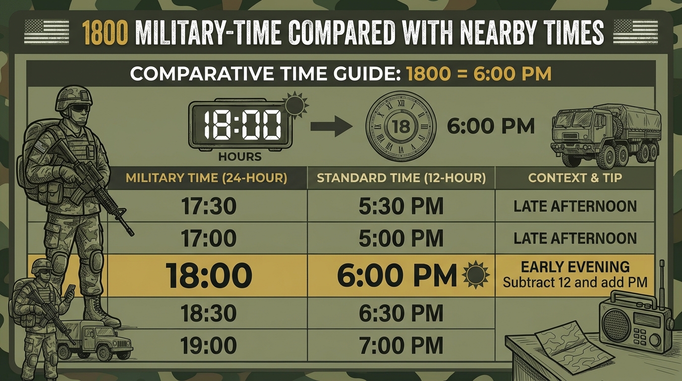 What Does 1800 Mean in Military Time?