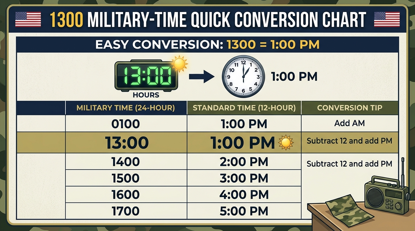 What Does 1300 Mean in Military Time?