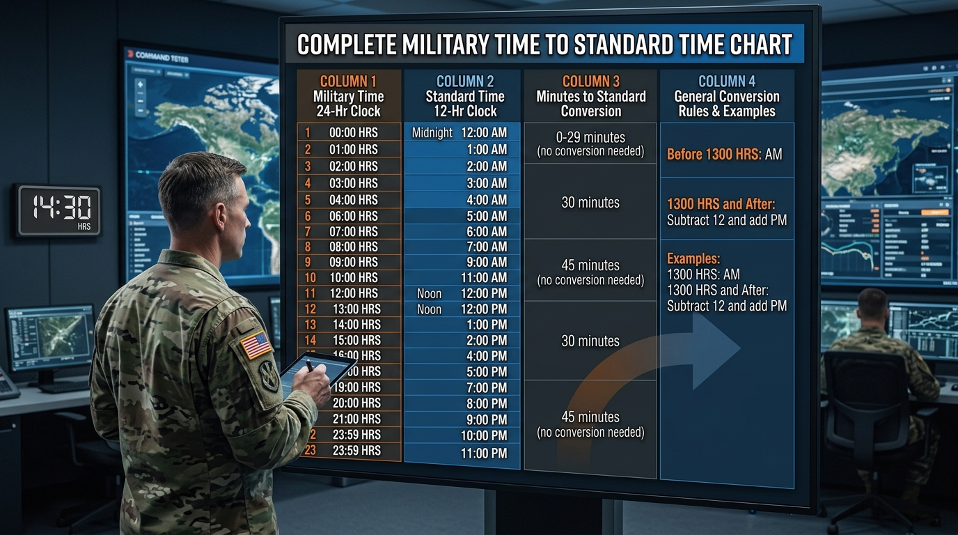 Military Time to Standard Time