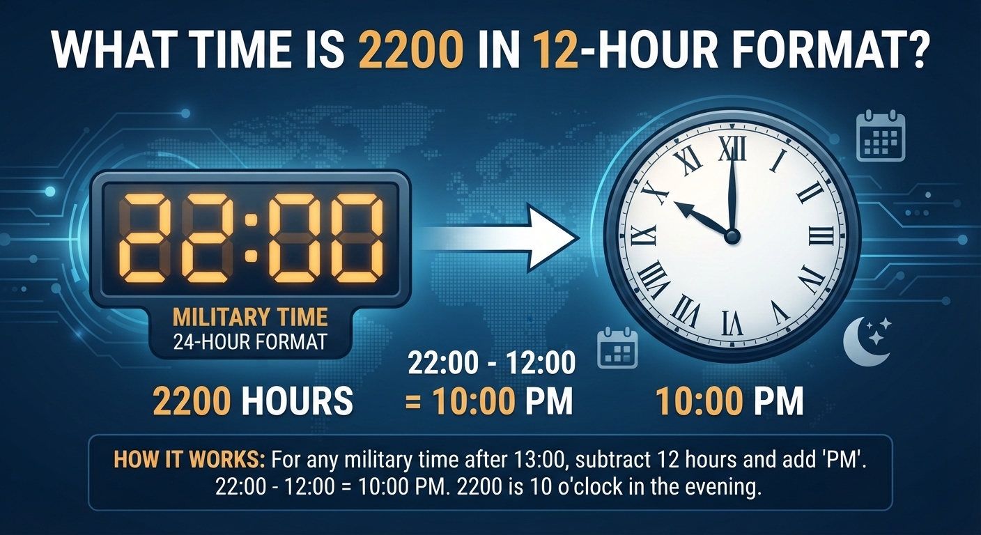 What Does 2200 Mean in Military Time?