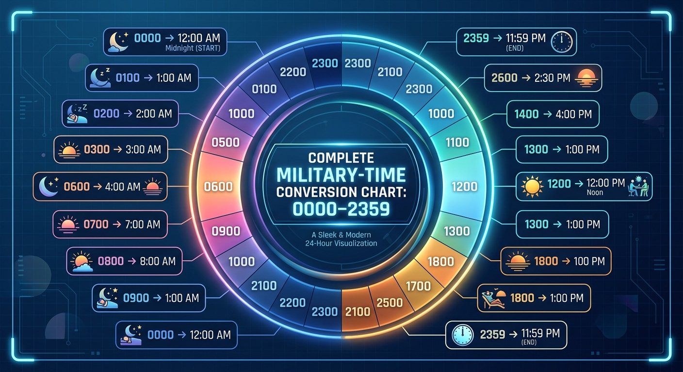 Military Time Examples From 0000 to 2359