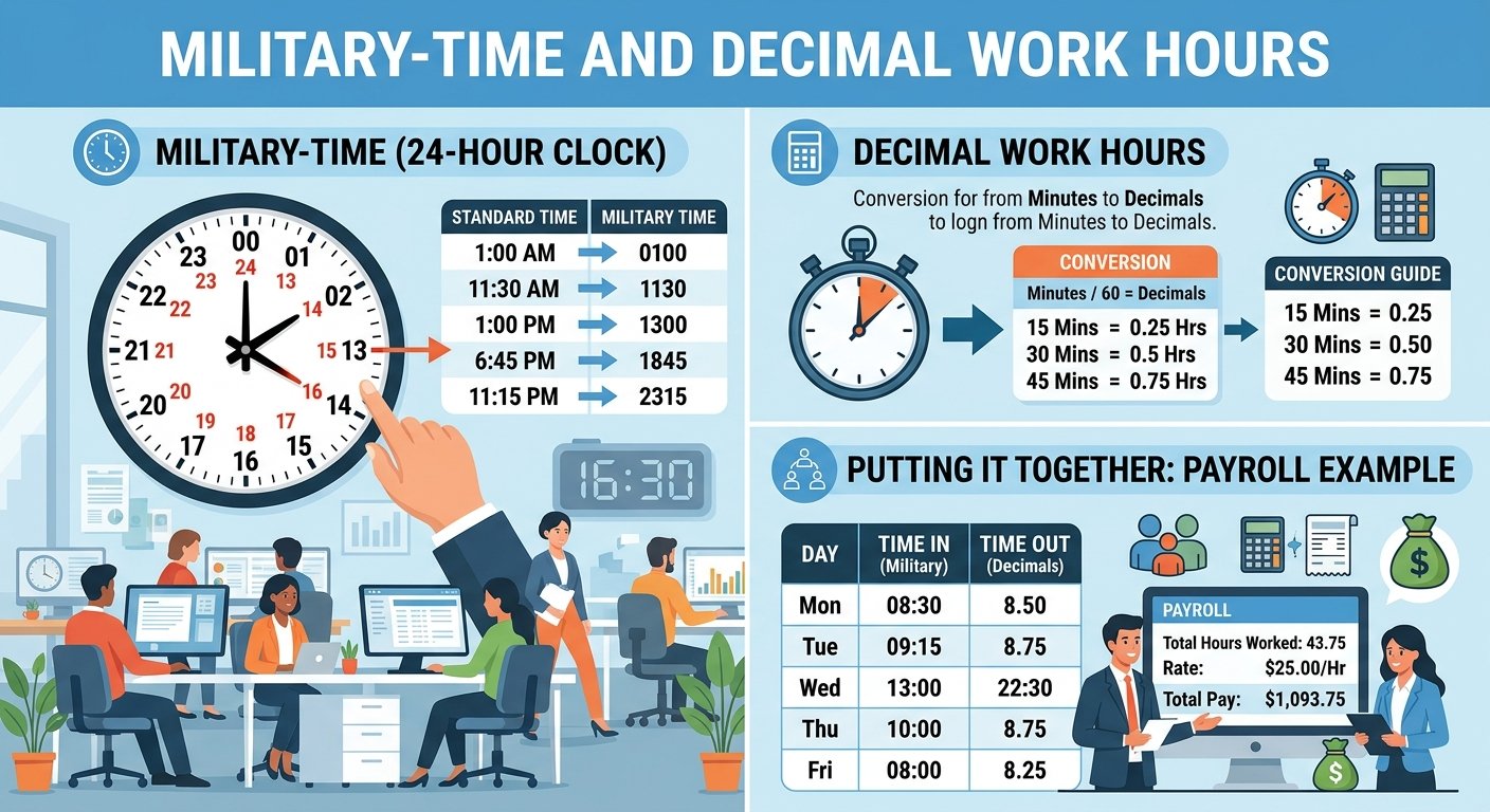 How to Calculate Military Time for Work Schedules