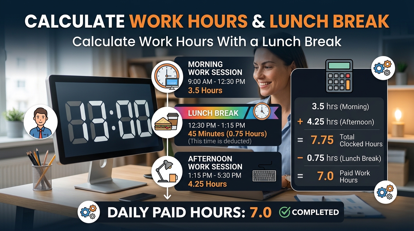 Time Clock Calculator – Calculate Work Hours & Breaks